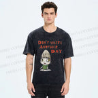 Unisex Yoshitomo Nara Don't Waste Another Day Printed Washed Tee