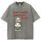 Unisex Yoshitomo Nara Don't Waste Another Day Printed Washed Tee
