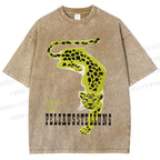 Unisex Panther Pelzausstellung Printed Washed Tee