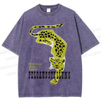 Unisex Panther Pelzausstellung Printed Washed Tee