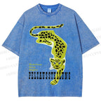Unisex Panther Pelzausstellung Printed Washed Tee