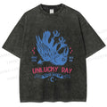Unisex Unlucky Day For Bird Printed Washed Tee