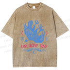 Unisex Unlucky Day For Bird Printed Washed Tee