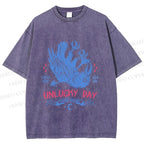 Unisex Unlucky Day For Bird Printed Washed Tee