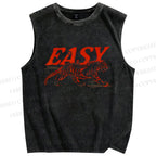 Unisex Easy Tiger Printed Washed Tank Top