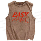 Unisex Easy Tiger Printed Washed Tank Top