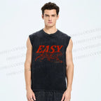 Unisex Easy Tiger Printed Washed Tank Top