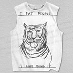 Unisex I Eat People I Like Doing It Tiger Printed Tank Top