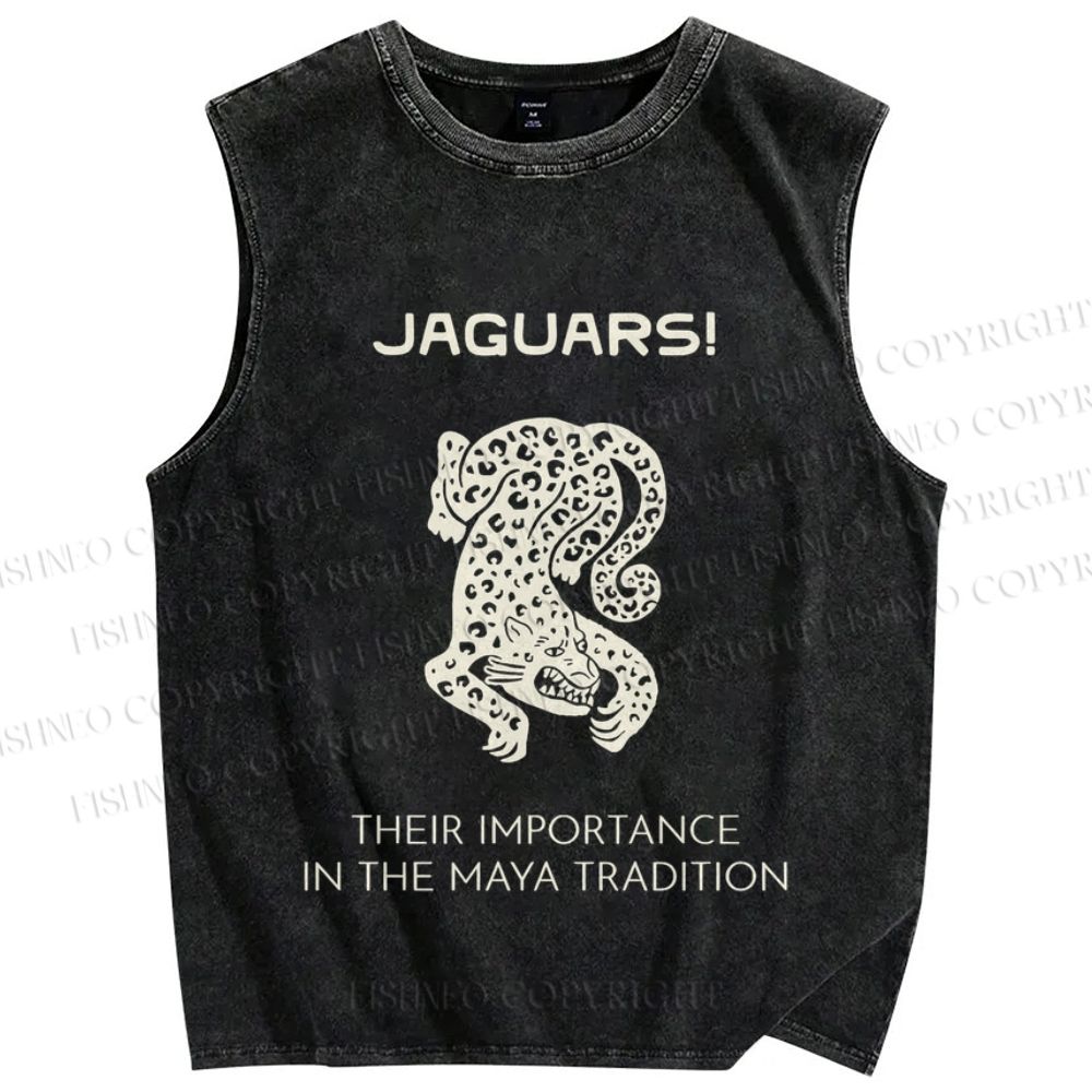 Unisex Jaguars the Panther Printed Washed Tank Top