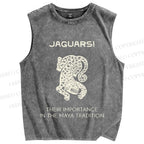 Unisex Jaguars the Panther Printed Washed Tank Top