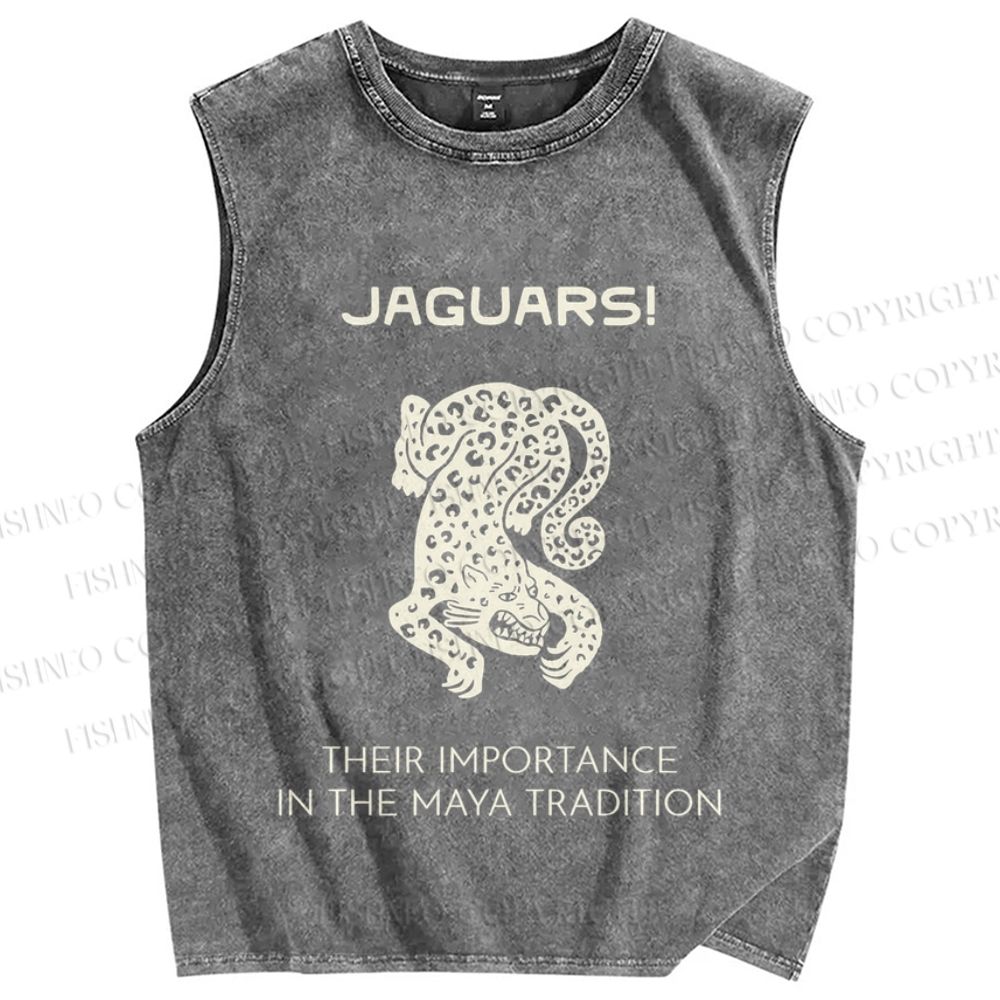 Unisex Jaguars the Panther Printed Washed Tank Top
