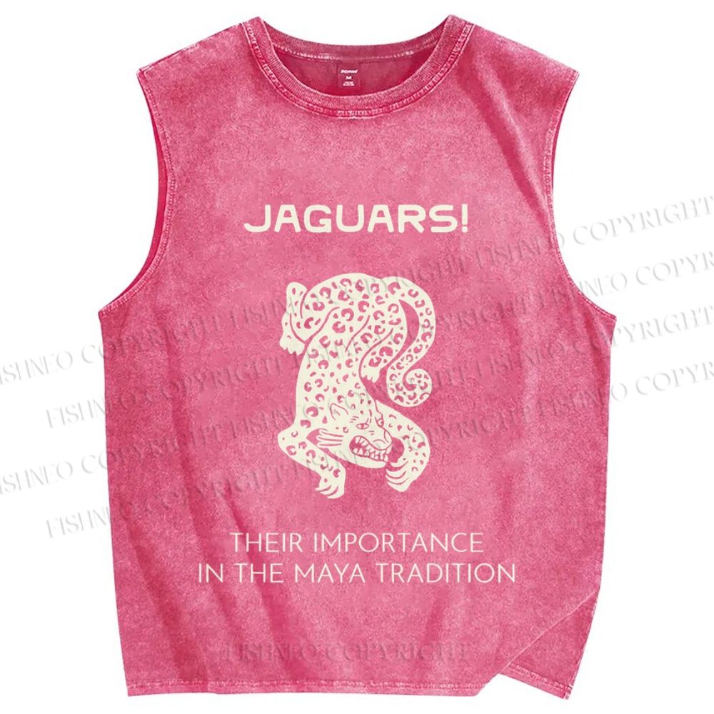 Unisex Jaguars the Panther Printed Washed Tank Top