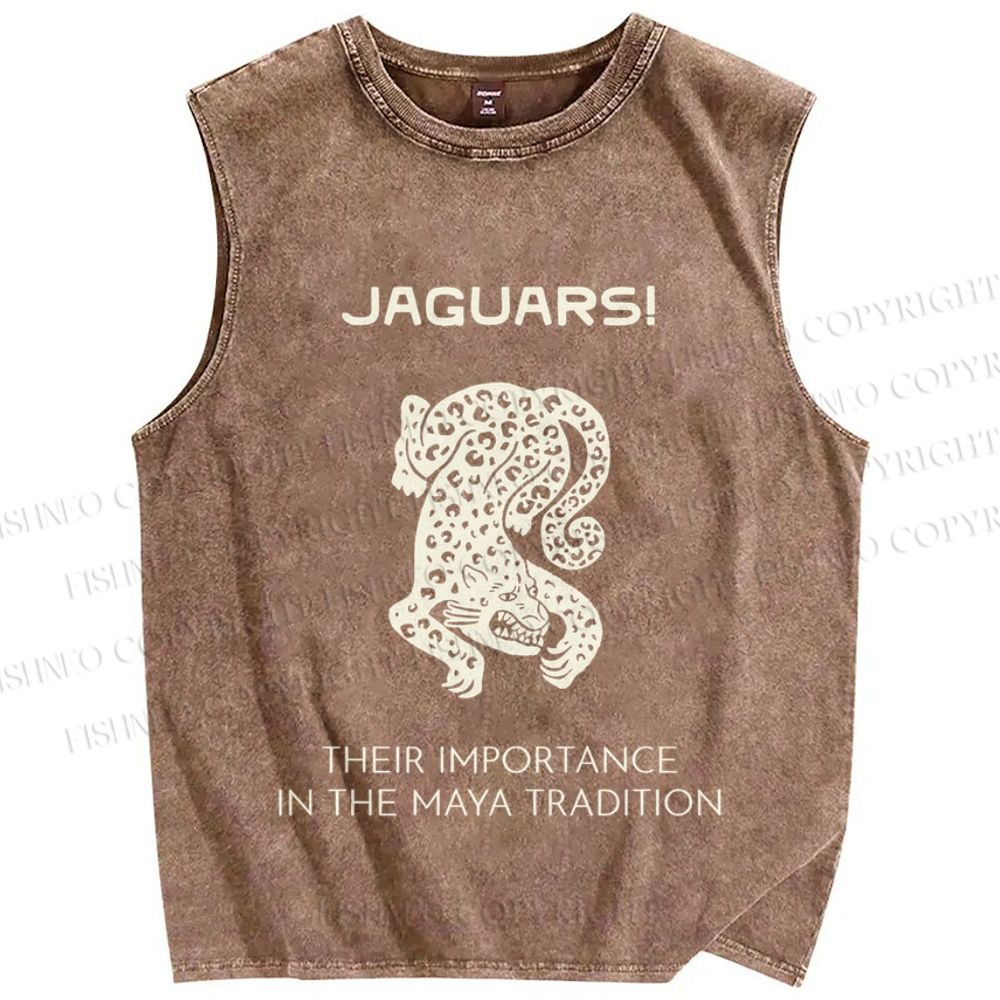 Unisex Jaguars the Panther Printed Washed Tank Top