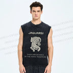 Unisex Jaguars the Panther Printed Washed Tank Top