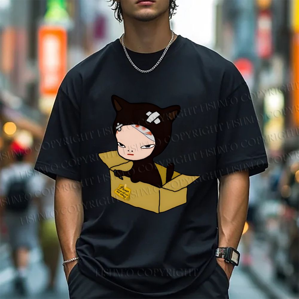Unisex Classic Cotton Yoshitomo Nara Box Printed T-shirt