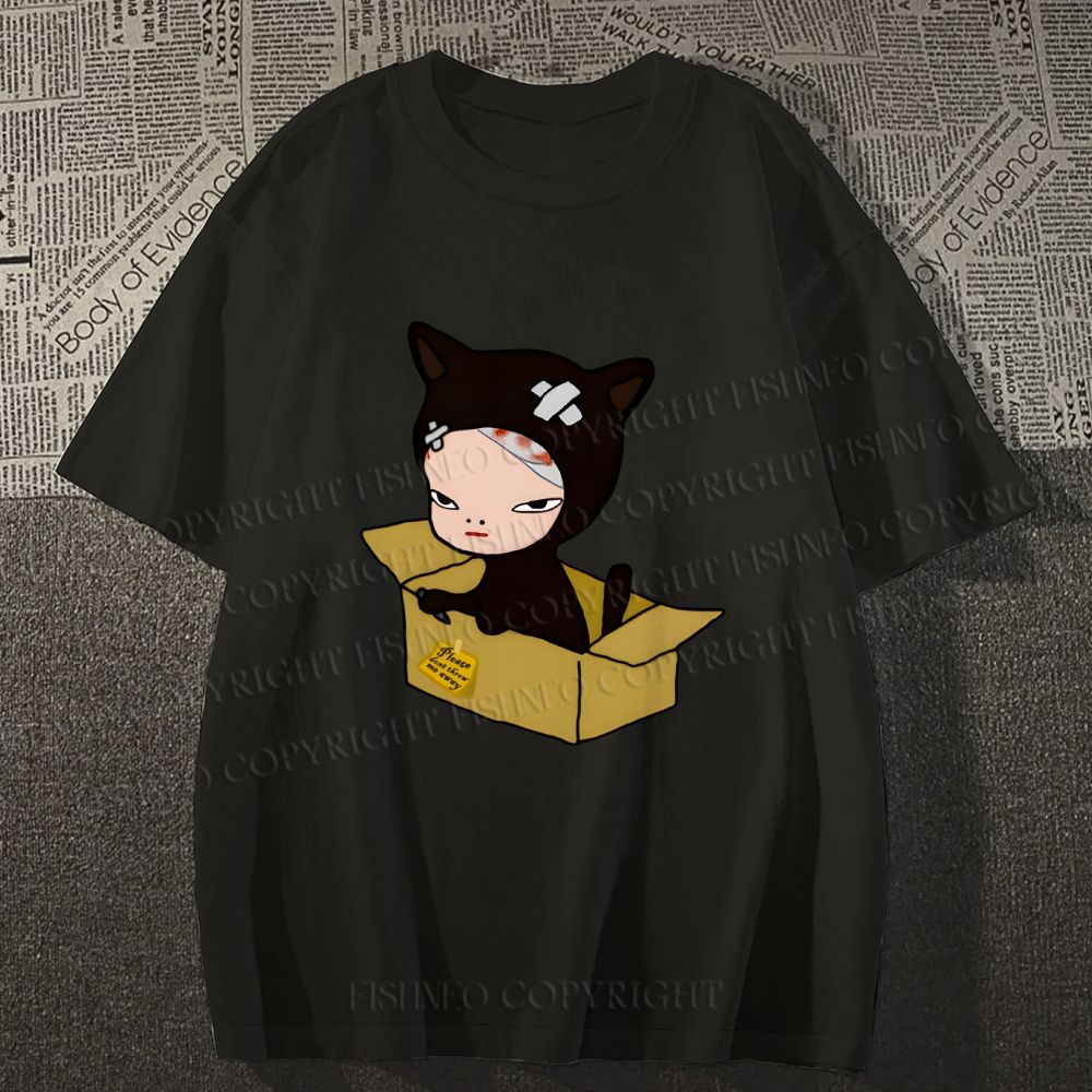 Unisex Classic Cotton Yoshitomo Nara Box Printed T-shirt