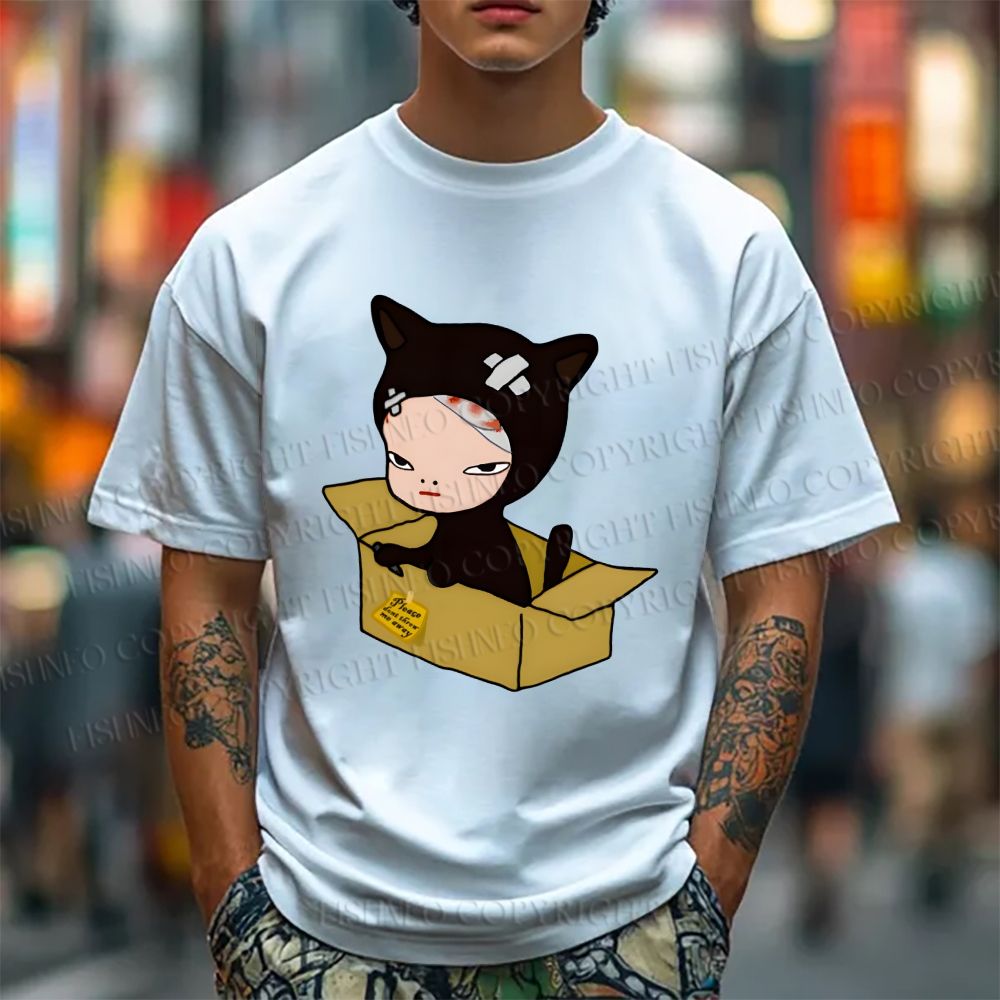 Unisex Classic Cotton Yoshitomo Nara Box Printed T-shirt