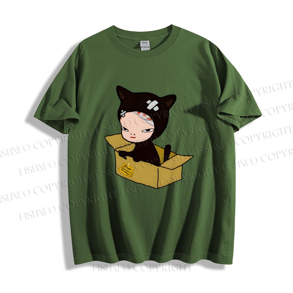 Unisex Classic Cotton Yoshitomo Nara Box Printed T-shirt