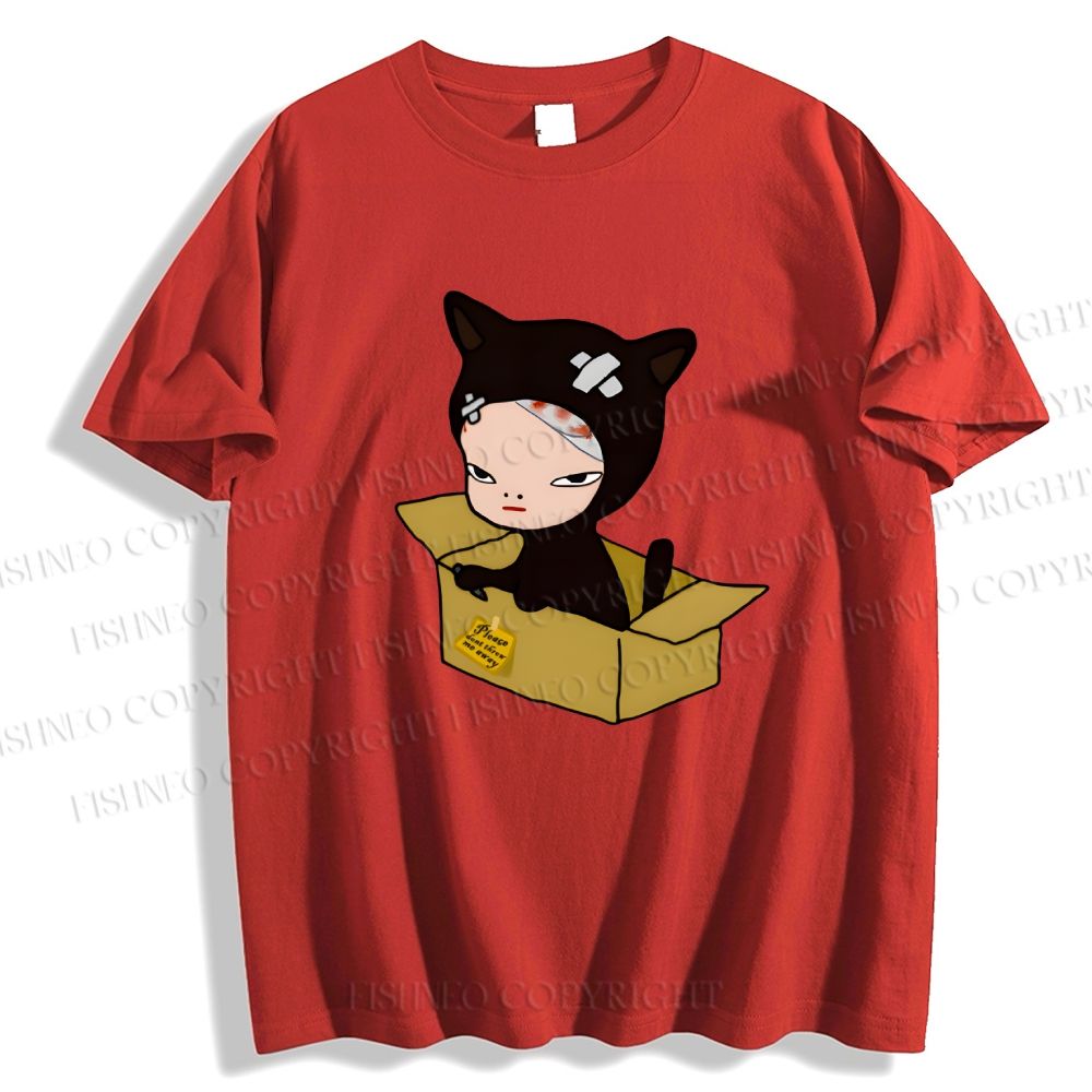 Unisex Classic Cotton Yoshitomo Nara Box Printed T-shirt