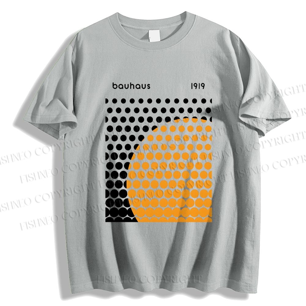 Unisex Classic Cotton Bauhaus Geometric Circles Printed T-shirt