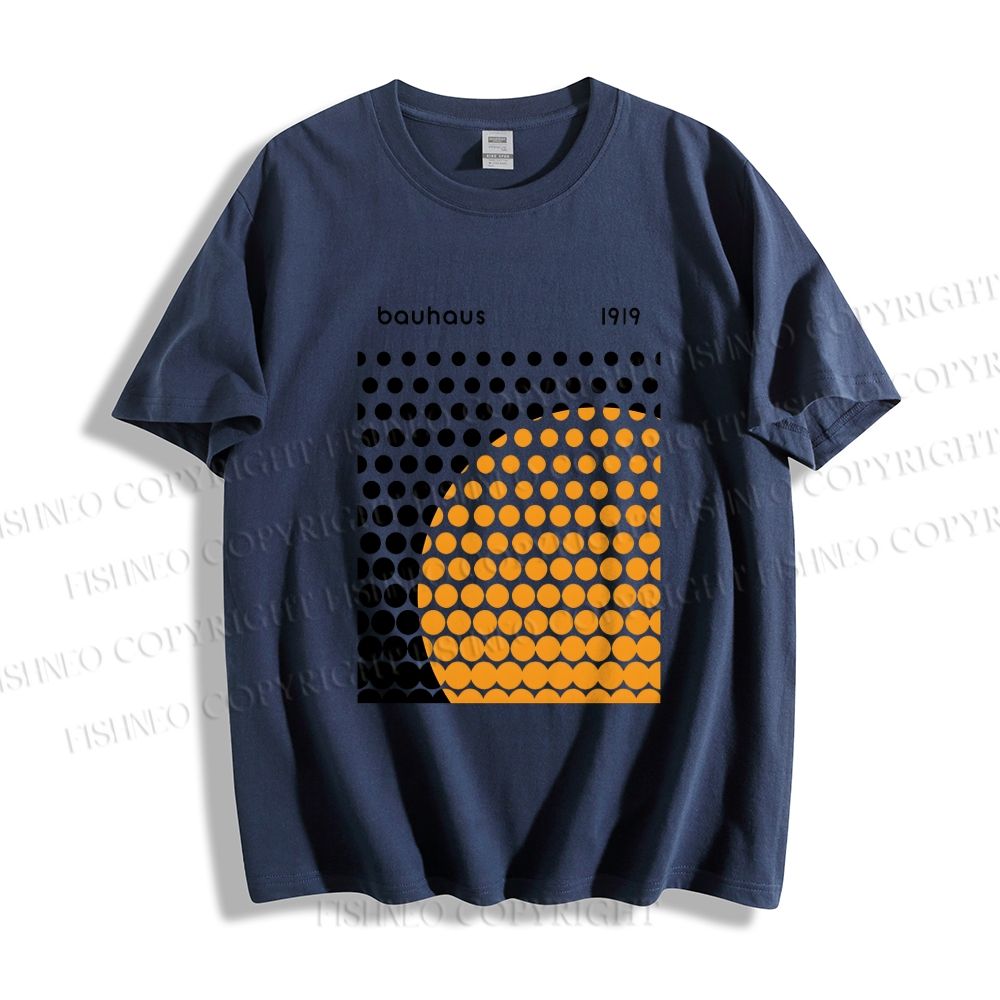 Unisex Classic Cotton Bauhaus Geometric Circles Printed T-shirt