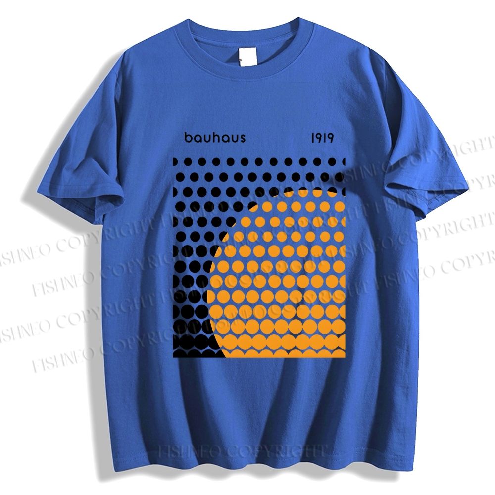 Unisex Classic Cotton Bauhaus Geometric Circles Printed T-shirt