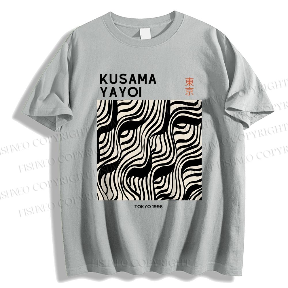 Unisex Classic Cotton Yayoi Kusama Geometry Printed T-shirt