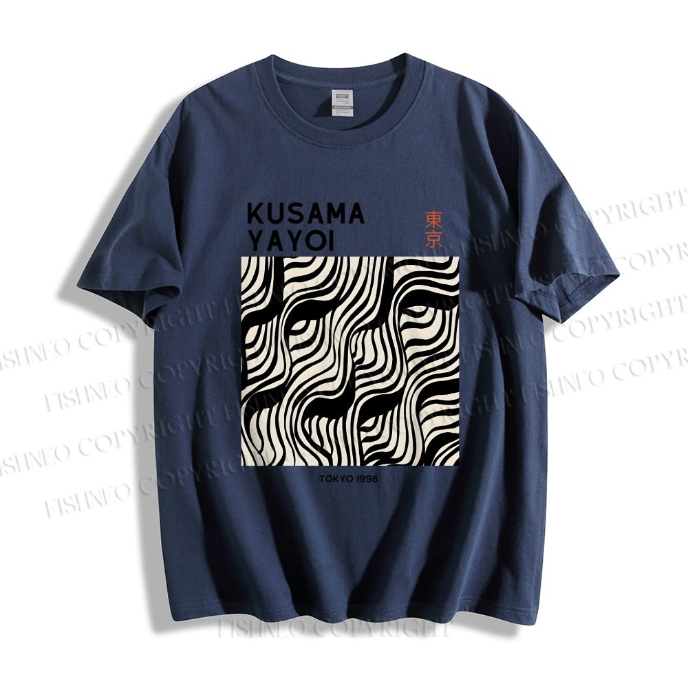 Unisex Classic Cotton Yayoi Kusama Geometry Printed T-shirt