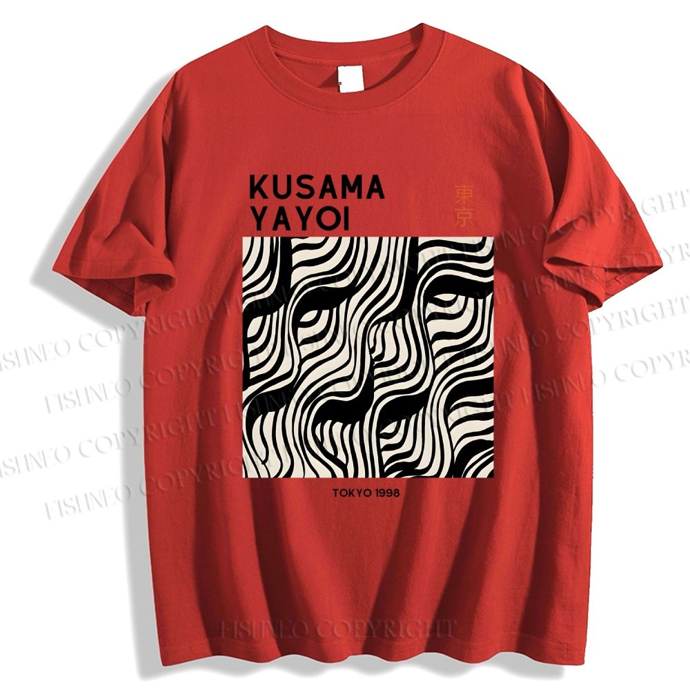 Unisex Classic Cotton Yayoi Kusama Geometry Printed T-shirt