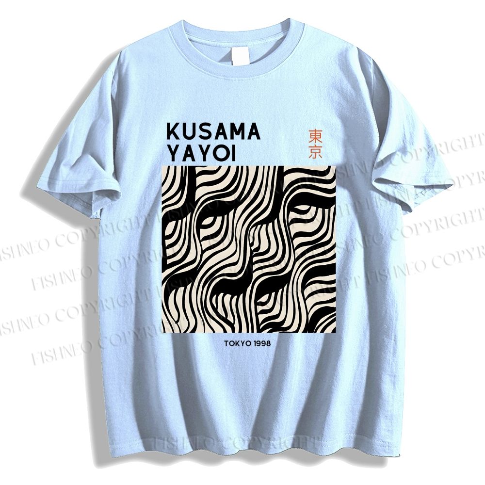 Unisex Classic Cotton Yayoi Kusama Geometry Printed T-shirt