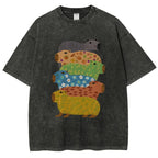Unisex Colorful Capybaras Washed T-Shirt