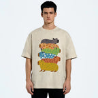 Unisex Colorful Capybaras Washed T-Shirt