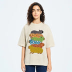 Unisex Colorful Capybaras Washed T-Shirt