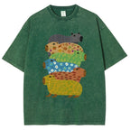 Unisex Colorful Capybaras Washed T-Shirt