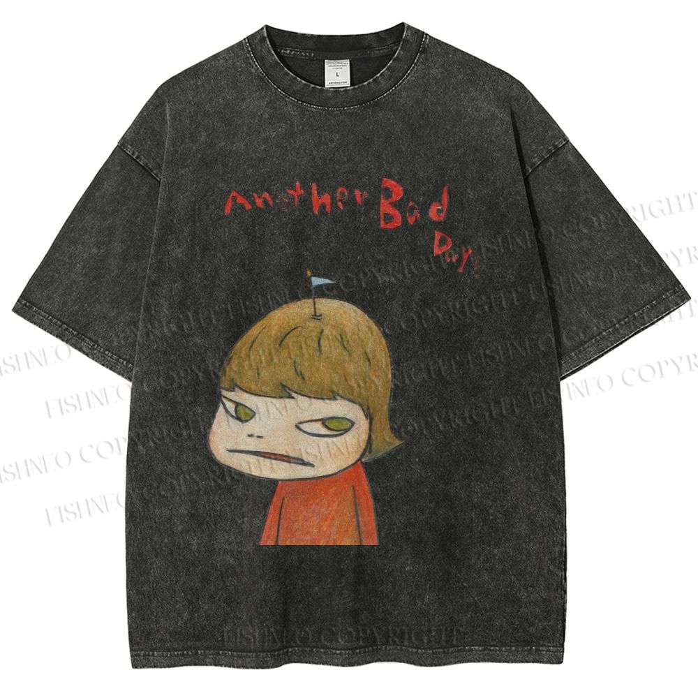 Unisex Yoshitomo Nara Another Bad Day Printed Washed Tee