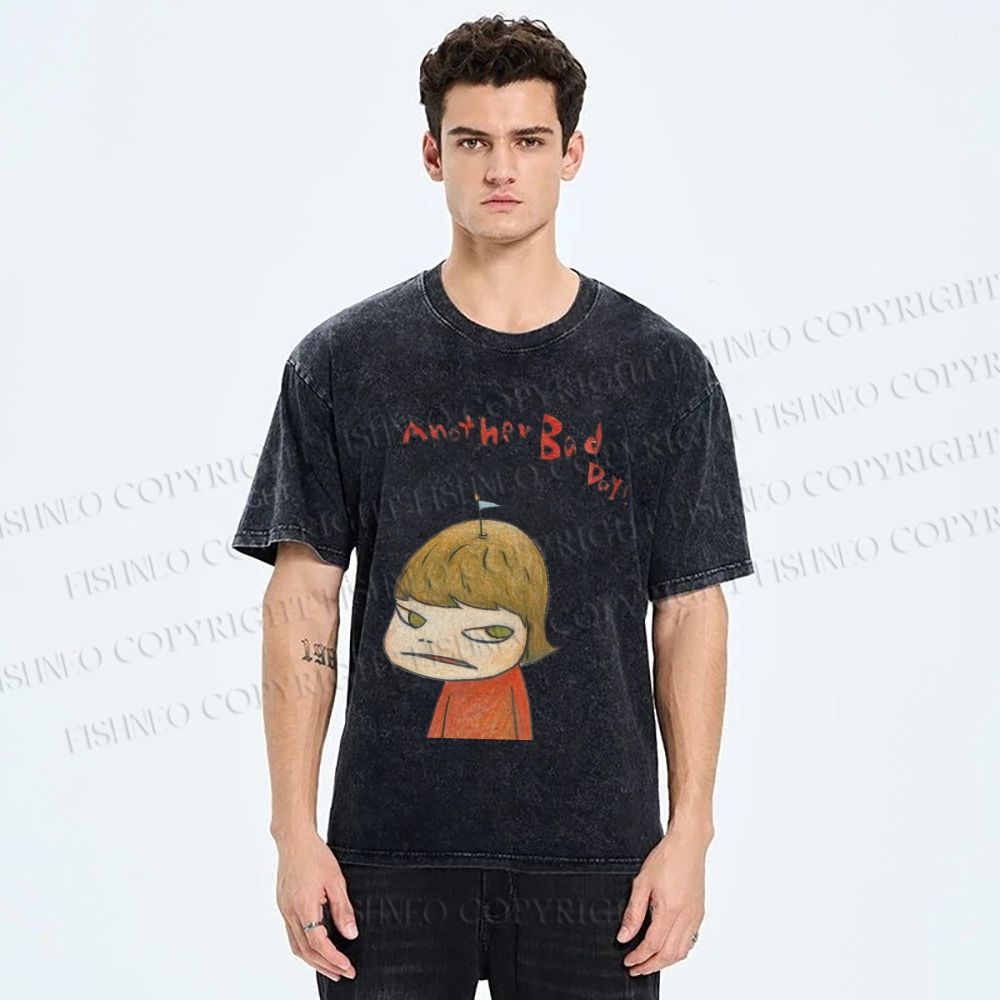 Unisex Yoshitomo Nara Another Bad Day Printed Washed Tee