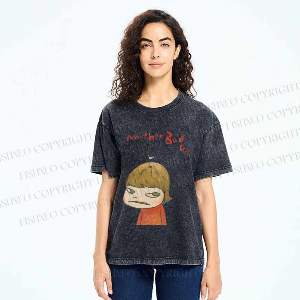 Unisex Yoshitomo Nara Another Bad Day Printed Washed Tee