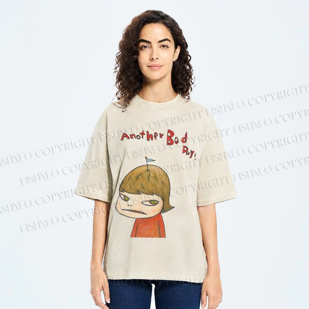 Unisex Yoshitomo Nara Another Bad Day Printed Washed Tee