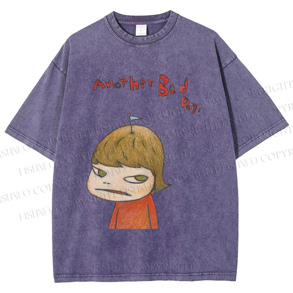 Unisex Yoshitomo Nara Another Bad Day Printed Washed Tee