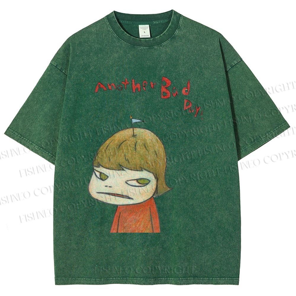 Unisex Yoshitomo Nara Another Bad Day Printed Washed Tee