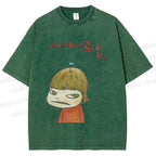 Unisex Yoshitomo Nara Another Bad Day Printed Washed Tee