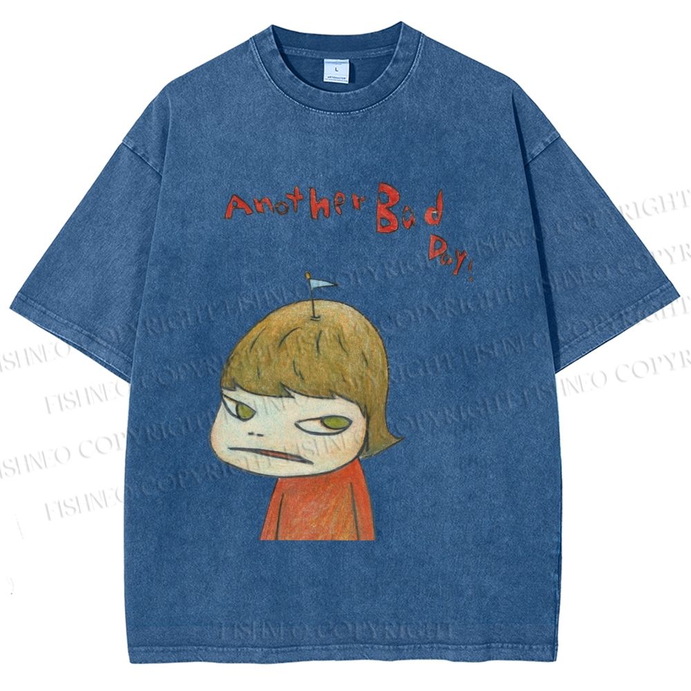Unisex Yoshitomo Nara Another Bad Day Printed Washed Tee