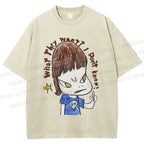 Unisex Yoshitomo Nara What They Want I Don't know Printed Washed Tee