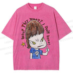 Unisex Yoshitomo Nara What They Want I Don't know Printed Washed Tee