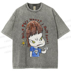 Unisex Yoshitomo Nara What They Want I Don't know Printed Washed Tee