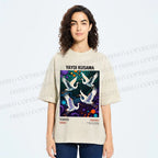 Unisex Yayoi Kusama Crane Printed Washed Tee