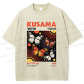 Unisex Yayoi Kusama Butterfly Printed Washed Tee