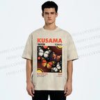 Unisex Yayoi Kusama Butterfly Printed Washed Tee