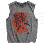 Unisex Cattle Black Angels Printed Washed Tank Top