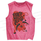 Unisex Cattle Black Angels Printed Washed Tank Top